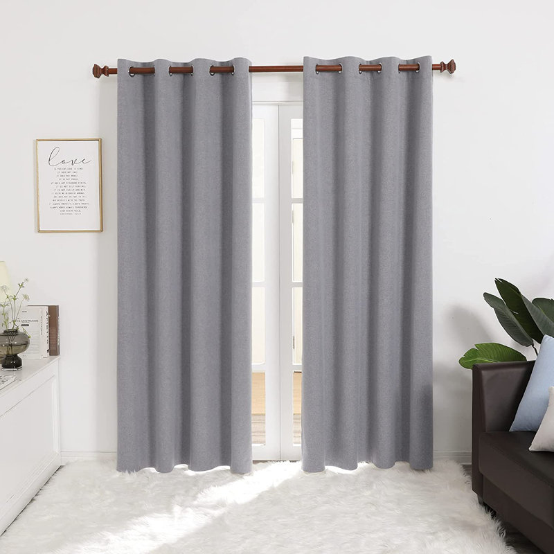 Dearis Blackout Eyelet Curtain Pair, Width 132 x Drop 138 cm, Dark Blue