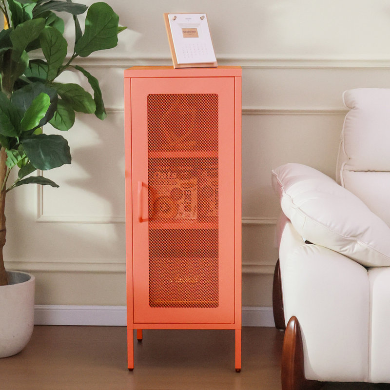 Mully Metal Accent Cabinet, Orange