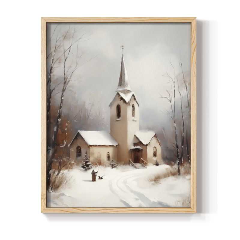Art des Fêtes de Noël - Série 2 - CECXLI, reproduction encadrée - bois massif, H 15 po x l 12 po, Naturel