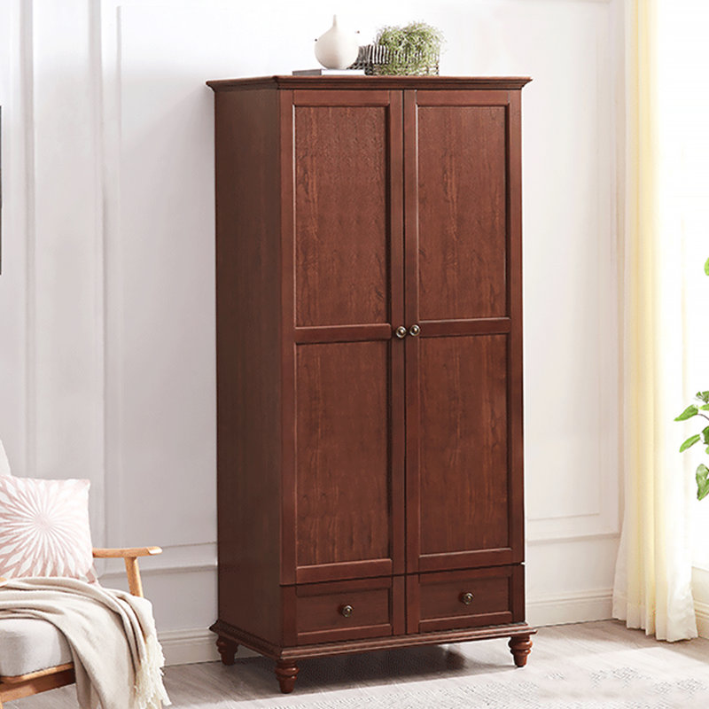 Petit garde-robe en bois d'hévéa de style américain