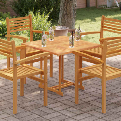 Plateau de table en bois de teck massif vidaXL 31,5 x 31,5 po