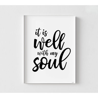 It Is Well With My Soul, Extra Large Framed Psalm 42:7 Print, Modern Church Praying Room Wall Art, Catholic Bible Verse Print