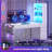 Barbarino Computer Desk With 5 Drawers And Bookshelf Led Lights For Small Spaces-77773647