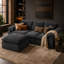 Canapé modulaire en forme de L de 102,3 po Elvarquess, canapé 4 places Cloud avec repose-pieds mobile, revêtement en chenille souple, sièges larges et profonds, mousse haute résilience et support à ressorts-2122573833