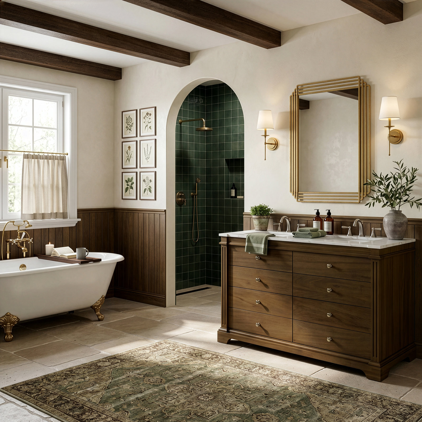 Garza 60" Carrara Marble Double Bathroom Vanity, Brown