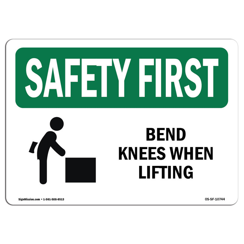 «Safety First Sign», H 12 po x l 18 po x P 0,1 po