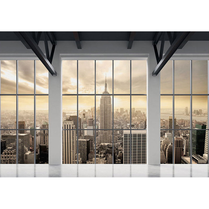 Murale pelez et collez - nuages au-dessus de New York, L 154 po x L 110 po