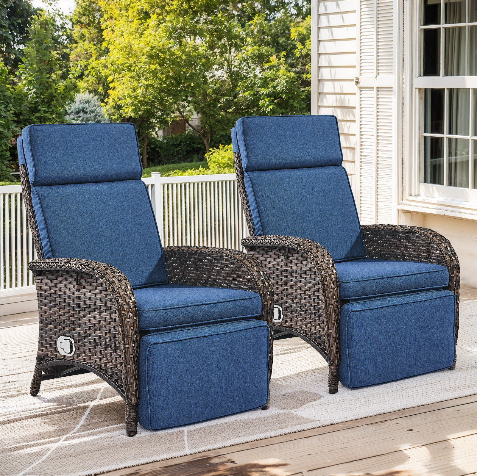 outdoor reclining wicker chairs