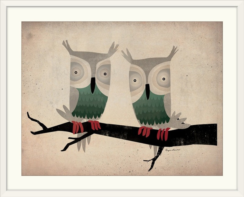«Tan Owls» par Ryan Fowler, impression, H 36 po x l 48 po x P 1,5 po, Toile
