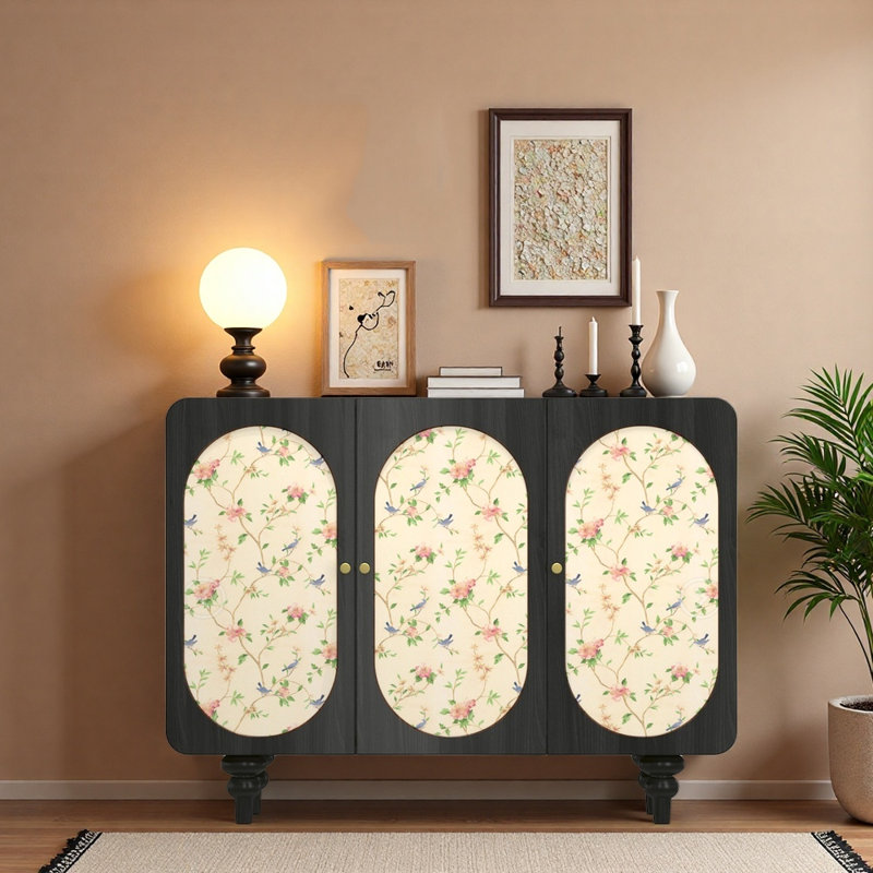 Armoire de hall d'entrée en bois massif American Light Luxury