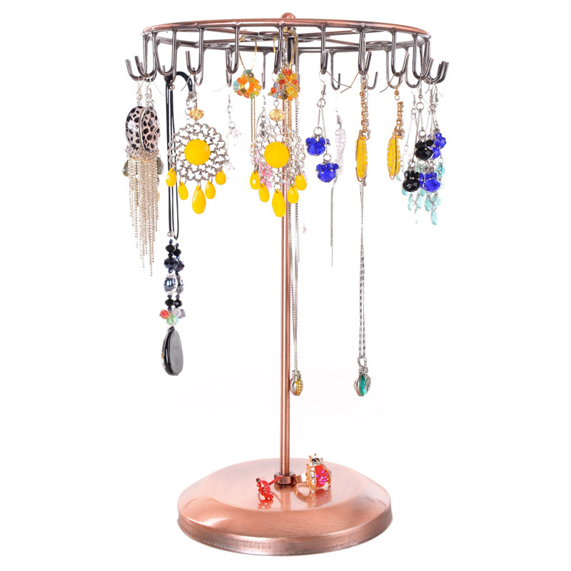 24 Hook Rotating Necklace Jewellery Stand, Bronze