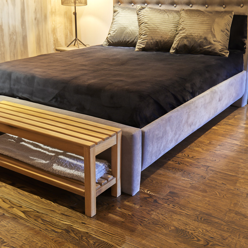 Teak Shower Bench, 17.75" H x 47.25" W x 12.25" D