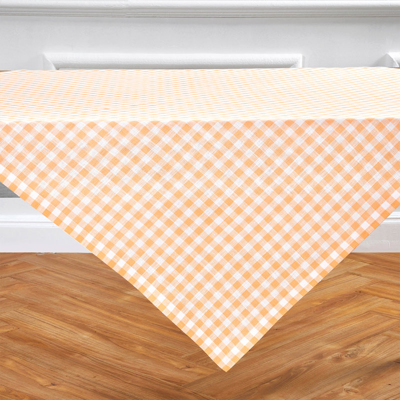 Gingham Check - 100% Pure Linen Table Throw, Black, Gingham