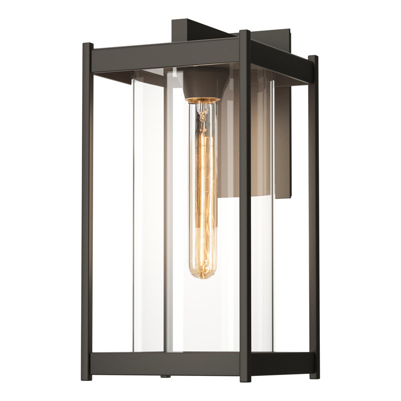 Lanterne murale d'extérieur Cela, Fumée noire côtière, H 16,3 po x l 8 po x P 8,9 po, Verre opale