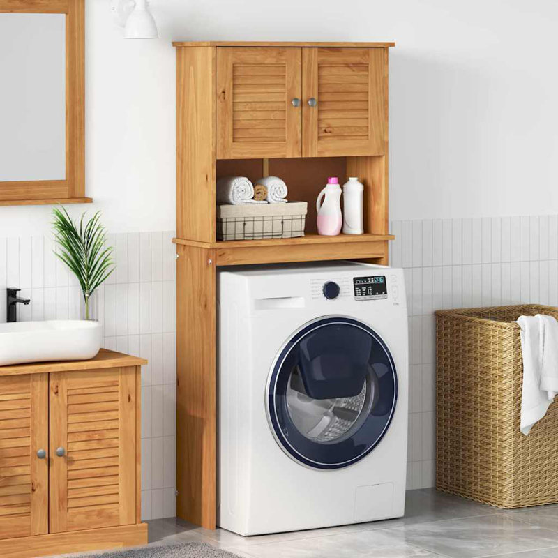  Washing Machine Cabinet VIGO Honey Brown 72.5 X 27 X 161 Cm