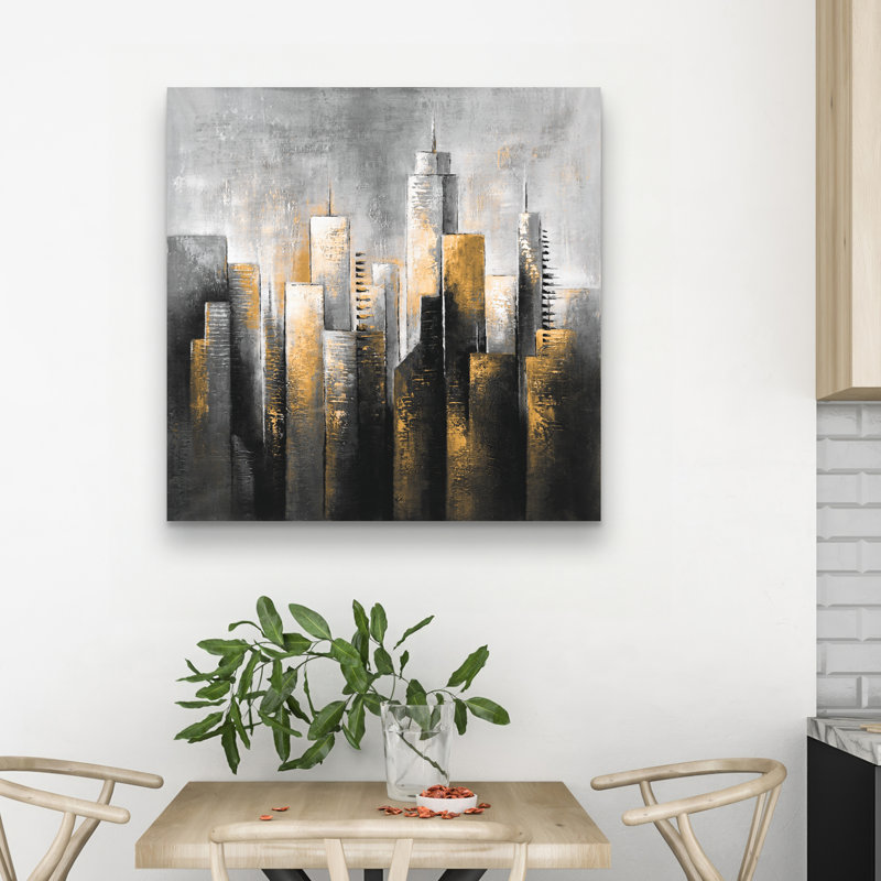 Abstract skyline - 32"x32" art on canvas