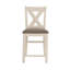 Ensemble de 2 chaises de comptoir avec dossier en X, blanc