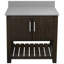 Meuble-lavabo simple 36 po avec comptoir en quartz gris, quincaillerie en nickel brossé et miroir-1469262027