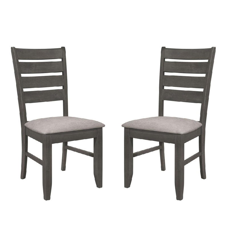 Ensemble de 2 chaises de salle à manger avec siège rembourré en tissu