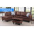 Brown Sackcloth L Shaped Sectional Sofa, Sofa & Chaise -89287526-87463991
