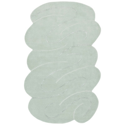 Hand Tufted Wool Viscose Solid Color Rug in Green