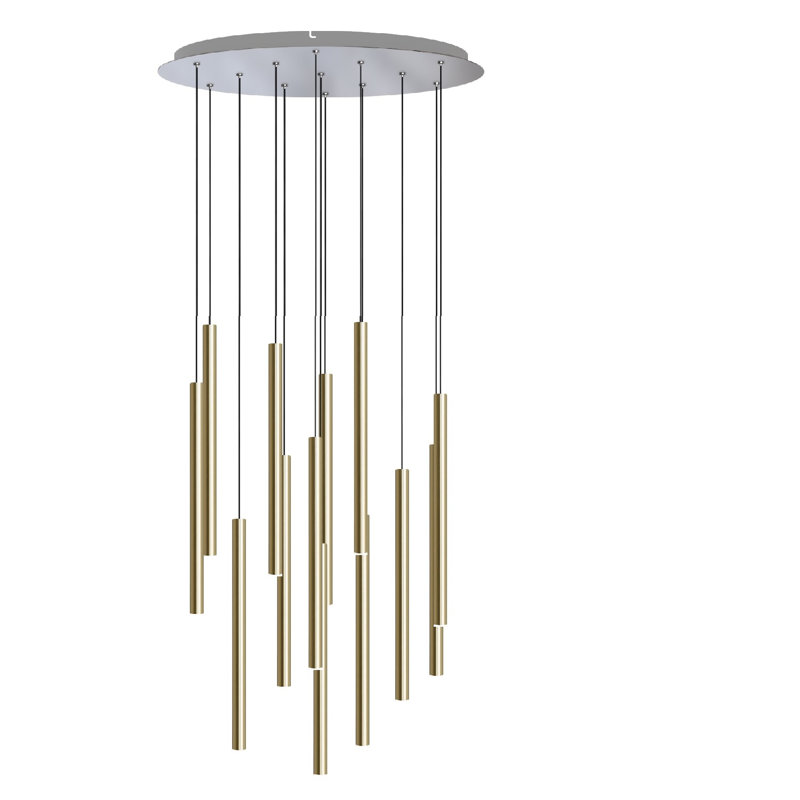 Tynan 13 - Light LED Cluster Pendant, 110", White Copper