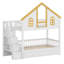 House-Style Bunk Bed with Integrated Storage Stairs and Pull-Out Trundle