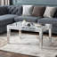 Table basse rectangulaire en verre miroir