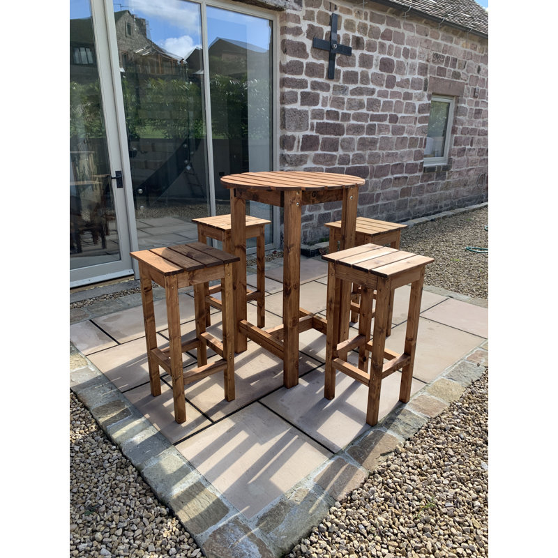 Pisa Union Rustic Bar Set with Solid Wood Outer Material
