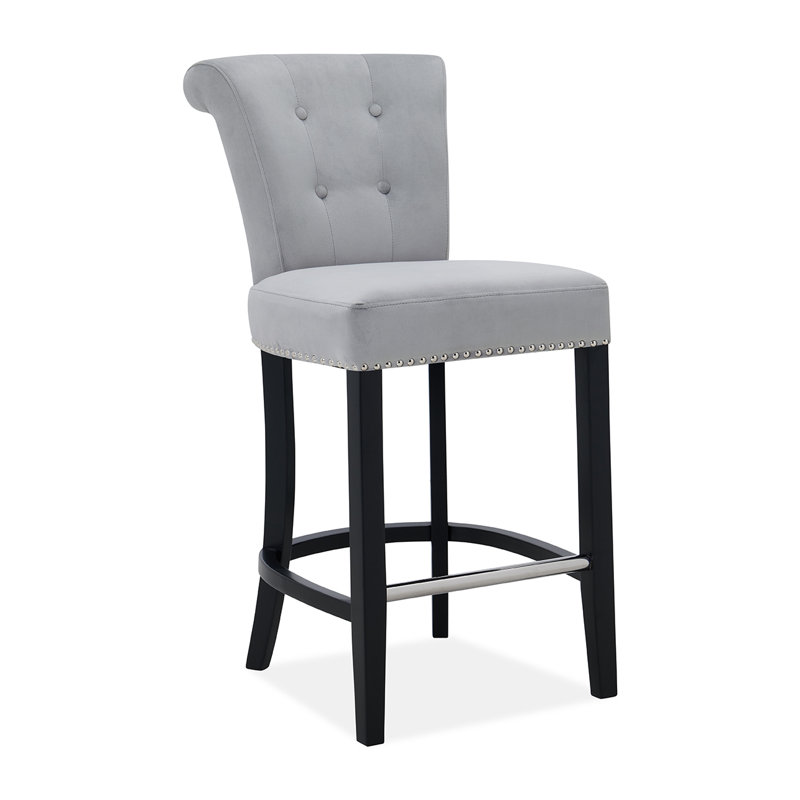 Ockton Upholstered Counter Stool with Solid Wood Frame