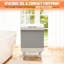 Chauffe-couvertures et serviettes grand format (35 L) pour salle de bain, chauffe-tissus pliable avec minuterie, chauffage PTC rapide, compatible avec couvertures, peignoirs et serviettes, protection contre la surchauffe, (gris)