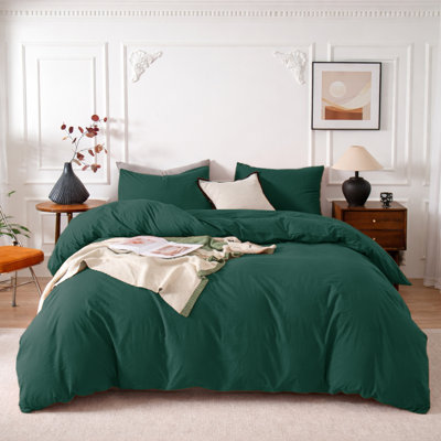 3-Piece Dyed Duvet Cover Set With Pillowcases