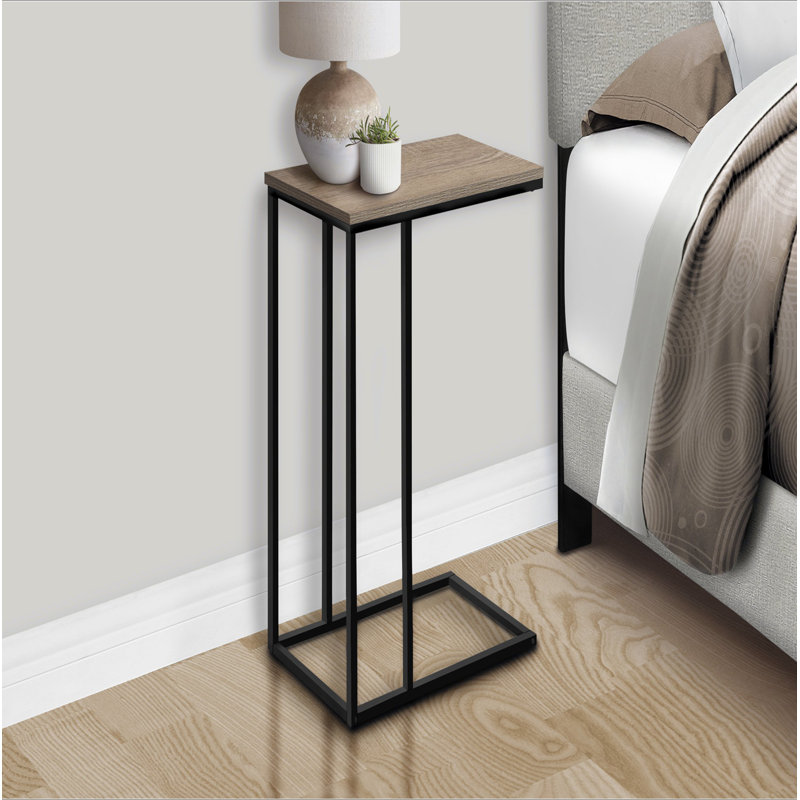 Table d'appoint, en forme de C, bout, côté, collation, salon, chambre à coucher, Taupe