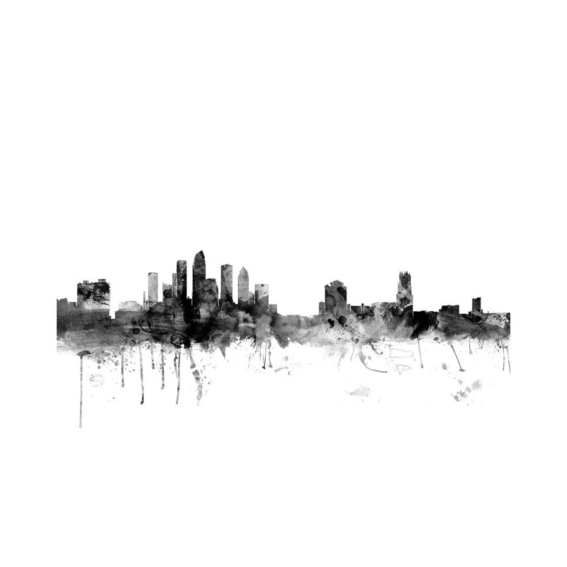 Tampa, Florida In Black & White by Michael Tompsett - Wrapped Canvas Gallery-Wrapped Canvas Giclée, 20.32 cm H x 30.48 cm W