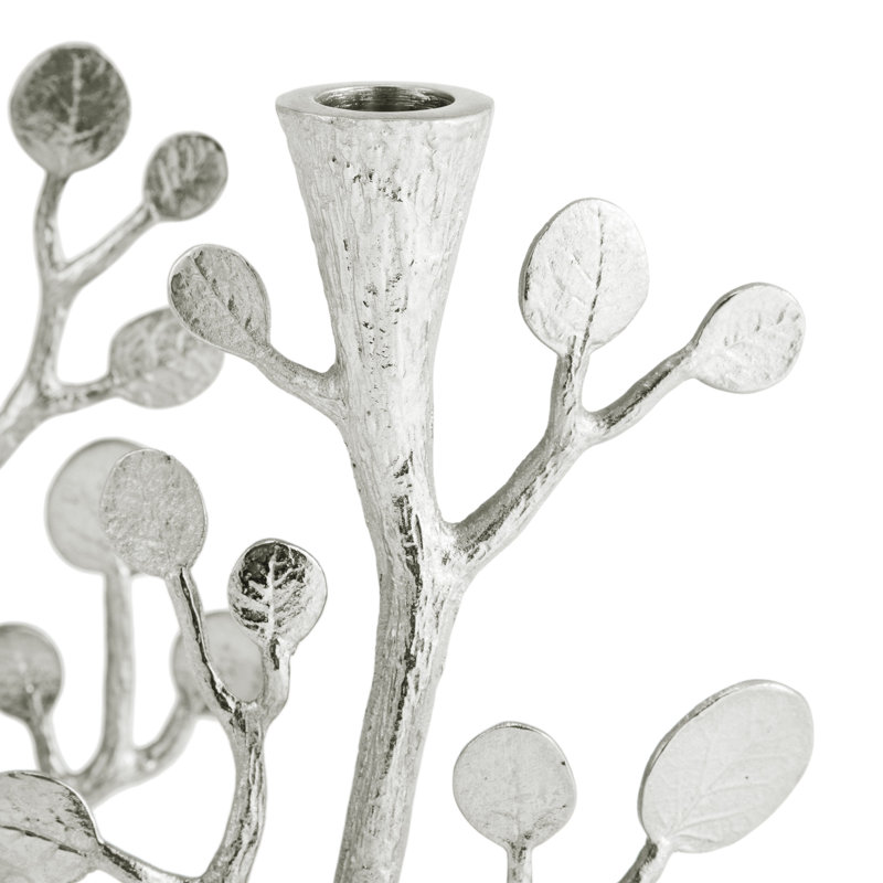 Botanical Leaf Candleholders, Silver