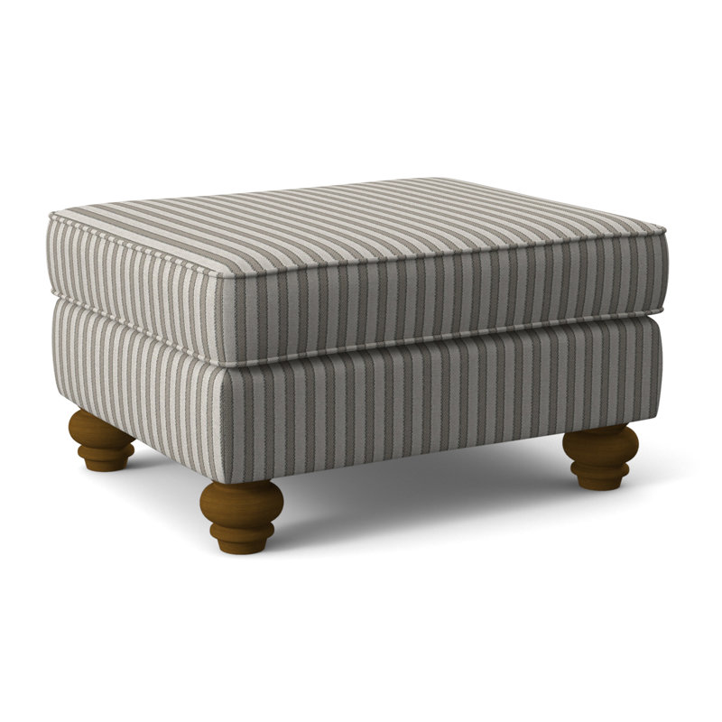 Lowell Ottoman, Havana Finish, White Performance Fabric; 0851-94
