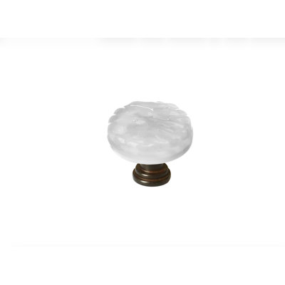 Glacier 1 1/4" Diameter Blue-Grey Round Glass Decorative Hardware Knob