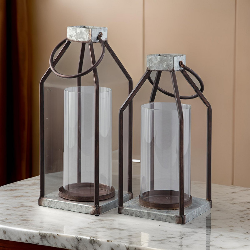 17'' H Metal Tabletop Lantern