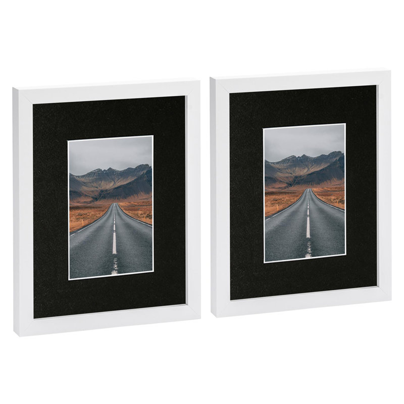 Photo Frames with 4" x 6" Mount - 5" x 7" - Black/Ivory, 22.50cm W x 27.50cm H x 2cm D, White/Black