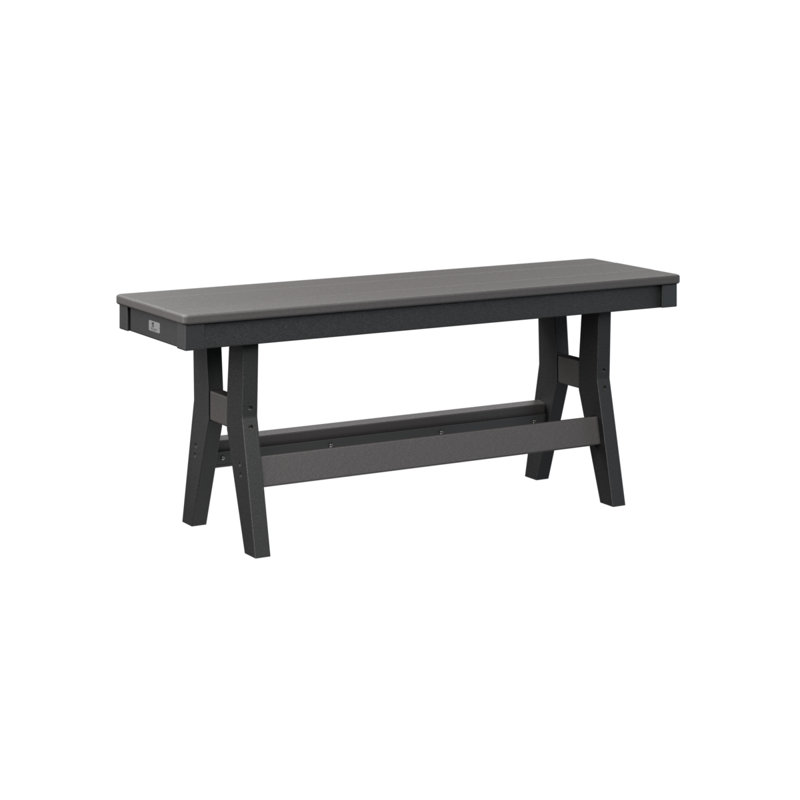 Harbor Patio Bench, 18" H x 44" W x 12.5" D, Smoke Gray/Black