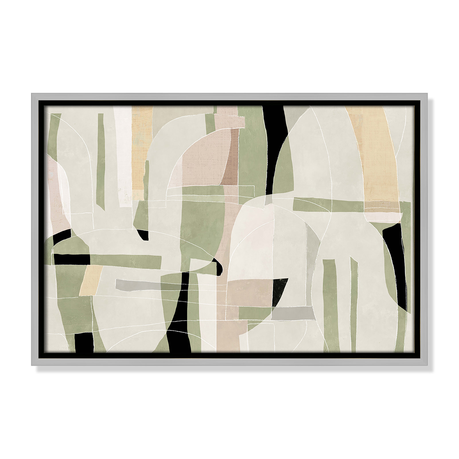 Sunny Barcelona - Floater Frame Canvas, 19.5" W x 13.5" H, Silver