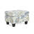 Upholstered Ottoman, Beige & Blue