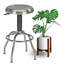 Ensemble de 1 tabouret de travail réglable en acier inoxydable