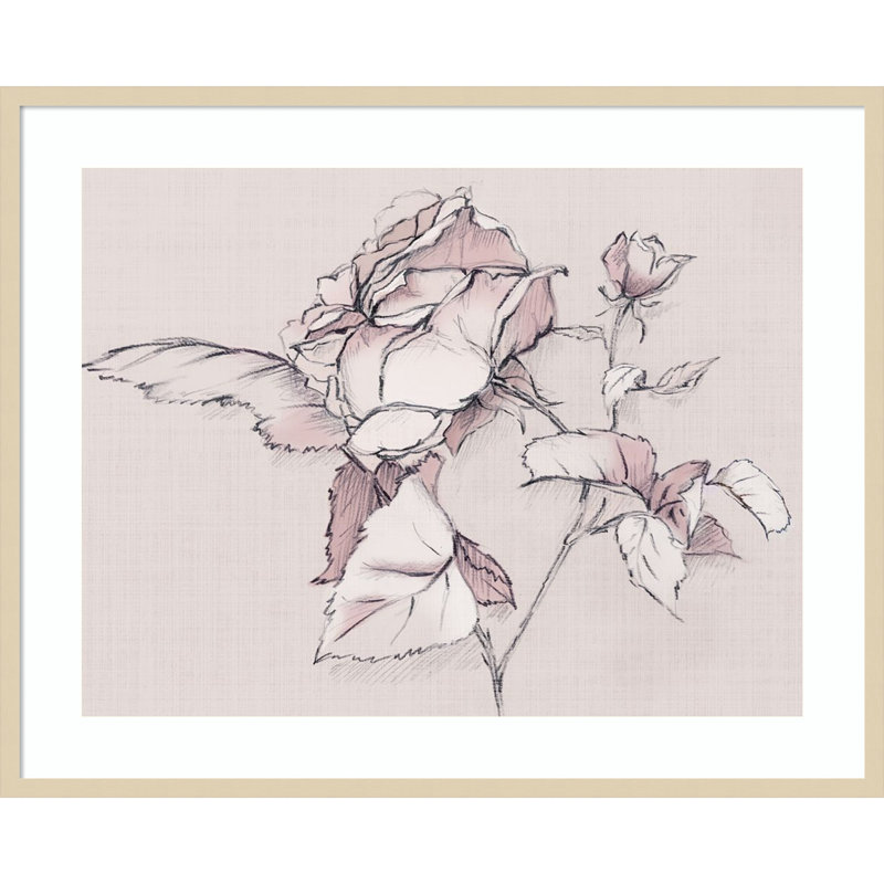 «Blush Floral Flourish» par Alex, impression sur bois encadrée, H 33 po x l 41 po