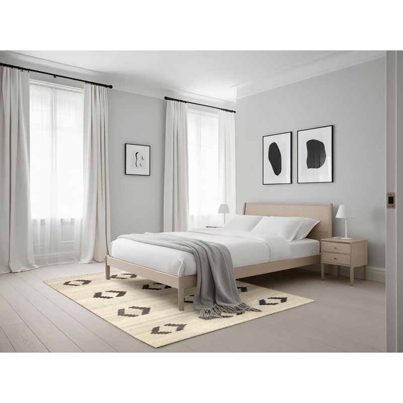 Surface beige contemporaine tapis, Rectangle 5 pi x 7 pi