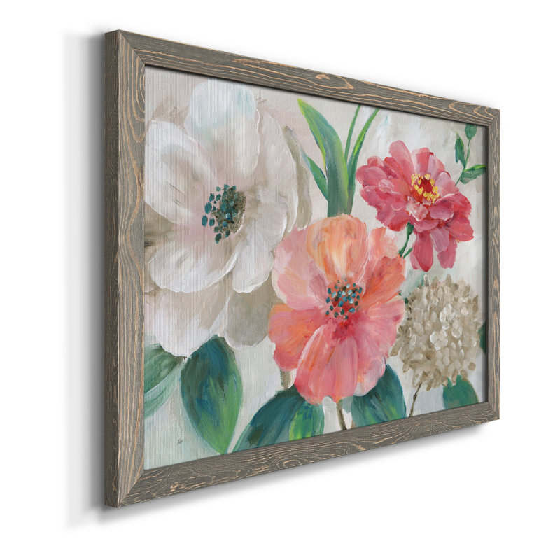 Color Pop Bouquet - Reproduction d'art sur toile encadrée, H 20 po x l 17 po x P 1,5 po, Toile avec cadre gris