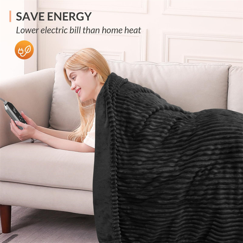 Heated Throw Blanket, Black