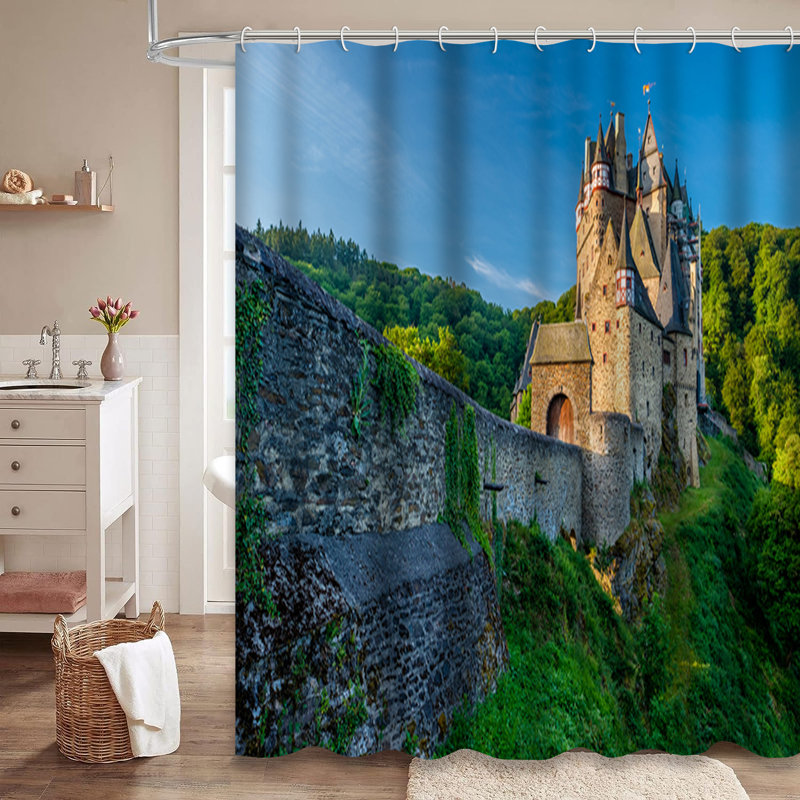 Rideau de douche Castle avec 12 crochets Castle, L 72 po x l 78 po