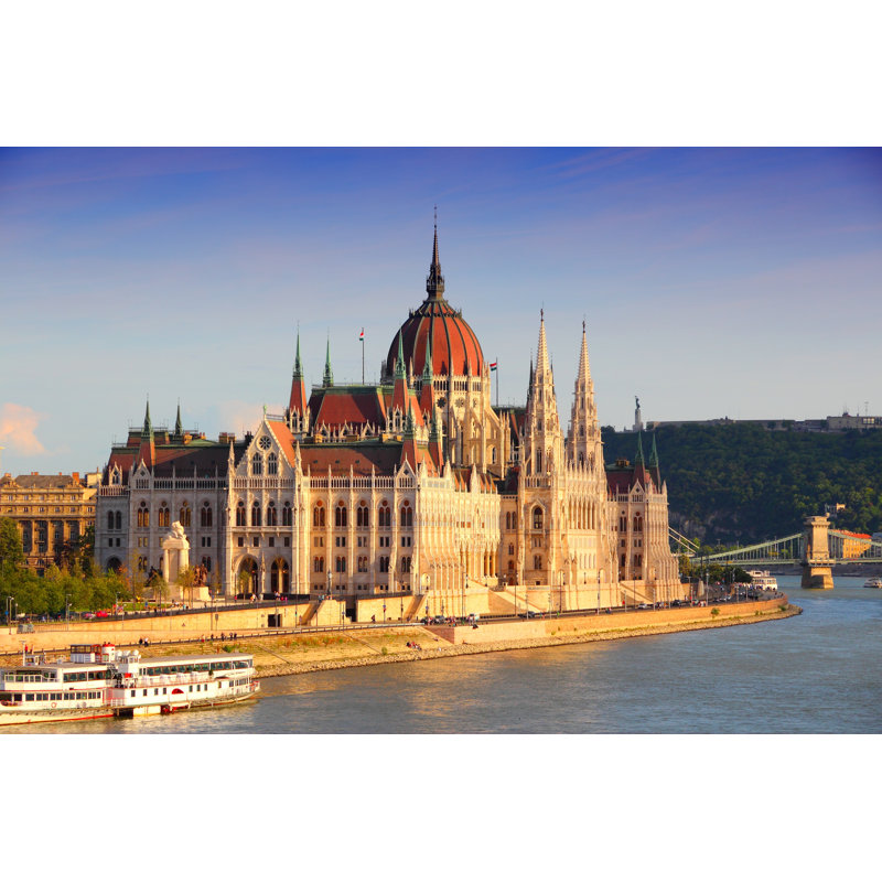 Aines Budapest Sunset - Wrapped Canvas Print, 81cm H x 122cm W x 3.8cm D