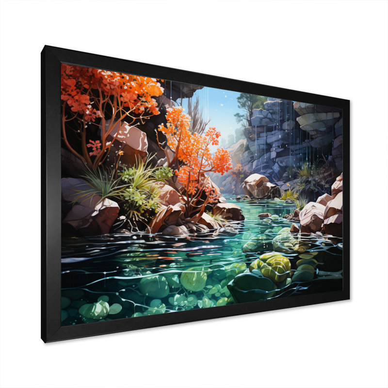 Aquariums Marine Wonders I - impression, H 16 po x l 32 po x P 1 po, Cadre photo noir